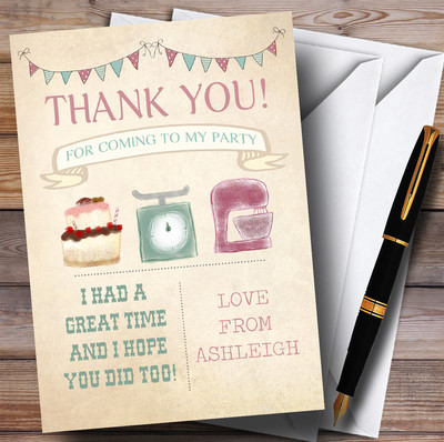 Girls Baking Cooking Party Thank You Cards | eBay UK