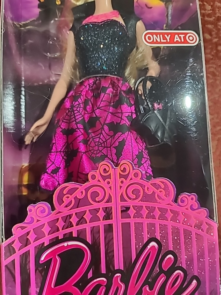 2014 Happy Halloween Barbie Doll Bat Skirt NRFB CCJ16 Target EX