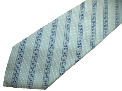 J.Crew Mens Necktie Tie Light Blue Floral Striped Polka Dot 