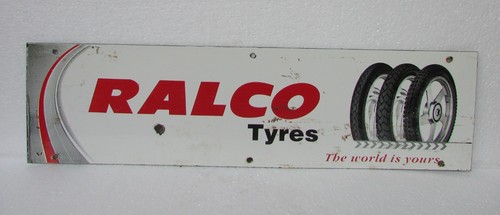Vintage Old Enamel Porcelain Ralco Tyres Ad. Sign Board - Picture 5 of 10