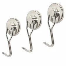 40lb Heavy-Duty Magnetic Swivel/Swing Hanging Hooks (3 Pack)
