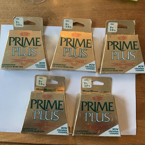 5 Packages Of DuPont Prime Plus Ultra 8lb Clear Fishing Line 100 Yards