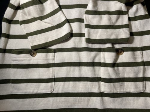 Kate Spade Women’s Large Havana Dress Ivory Olive Green Striped Career Classic - Picture 5 of 8