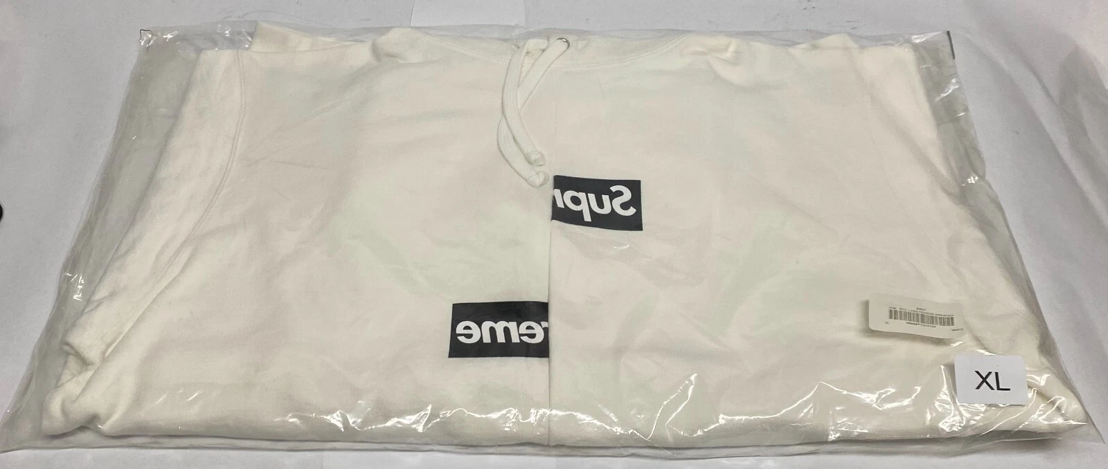 Sweat shirt à capuche logo Supreme x CDG Split Logo Box   Blanc   XL   Neuf, Rare, DS