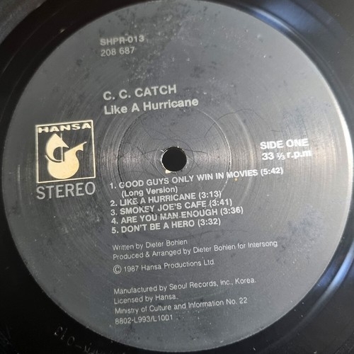 VG+ C.C. CATCH Like a Hurricane / Soul Survivor [ 1988 Korea 1st Vinyl ] Insert - Picture 3 of 3