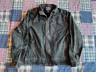 Kuhl Jacket Black Burr Patina Dye Gun Metal Fleece Lined Moto Men’s Large 
