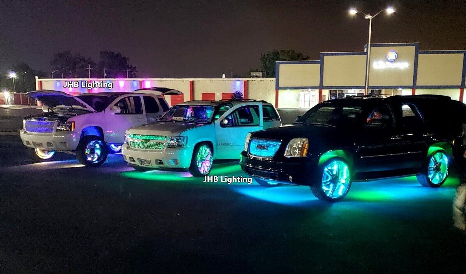 JHB 4x 17.5"Multicolor DOUBLE ROW CHASING Flow LED Trucks Wheel Rings Rim Lights