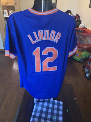 New #12 Francisco Lindor Jersey Men Large NEW New York Mets | eBay