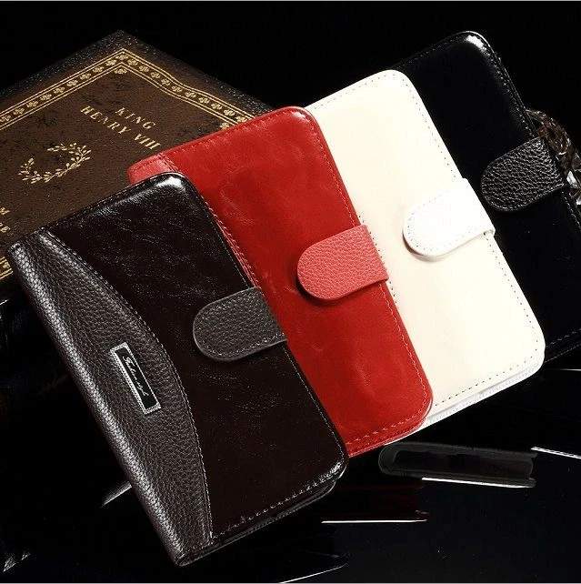 Luxury Shiny PU Leather Flip Wallet Card Slot Case Cover For Samsung Galaxy S6  - Image 2 of 4