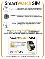 SpeedTalk Smartwatch SIM Card Starter Kit for 4G 5G LTE Smart Watches