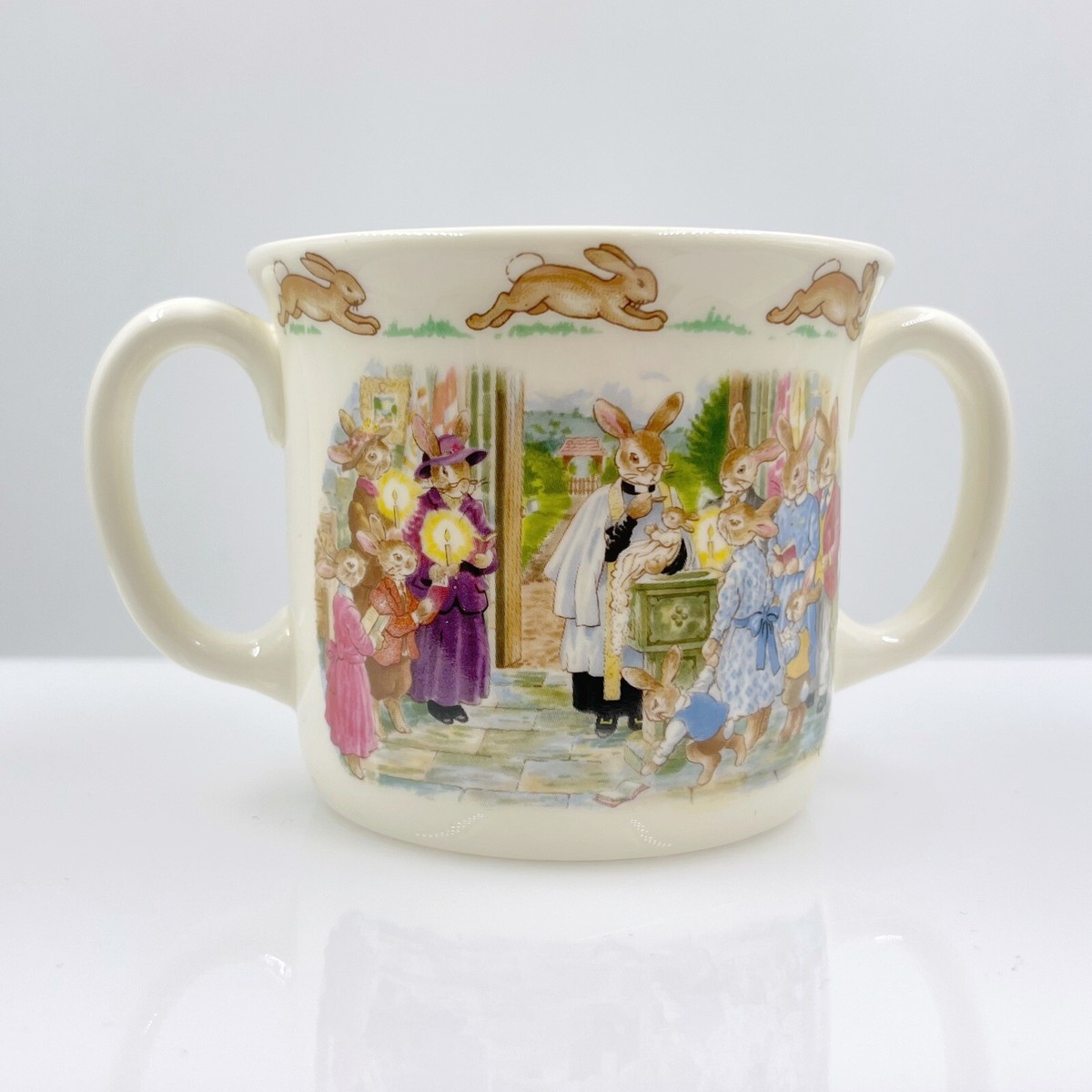 VINTAGE ROYAL DOULTON NURSERY MUG/ CUP BUNNYKINS CELEBRATING