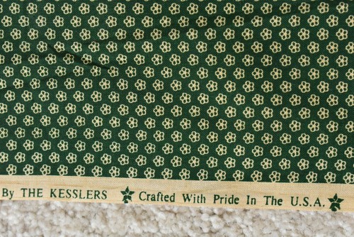 33" Long, Vintage, Tan Print on Green Quilt Cotton, Concord/Kesslers, P3459 - Picture 6 of 6