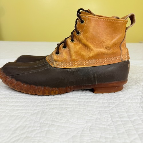 LL Bean Men’s Leather Rubber “Maine Hunting Shoe” Duck Boots Preppy Size 10N - Picture 5 of 11