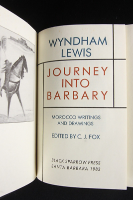 Wyndham Lewis Book Journey Into Barbary Numbered Deluxe Edited