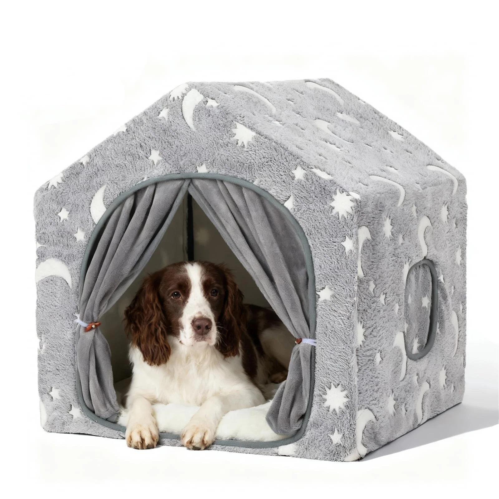 Luminous Indoor Dog House Tent, Washable Dog Cave Bed for 18-40 lb Pets
Opens in a new window or tab