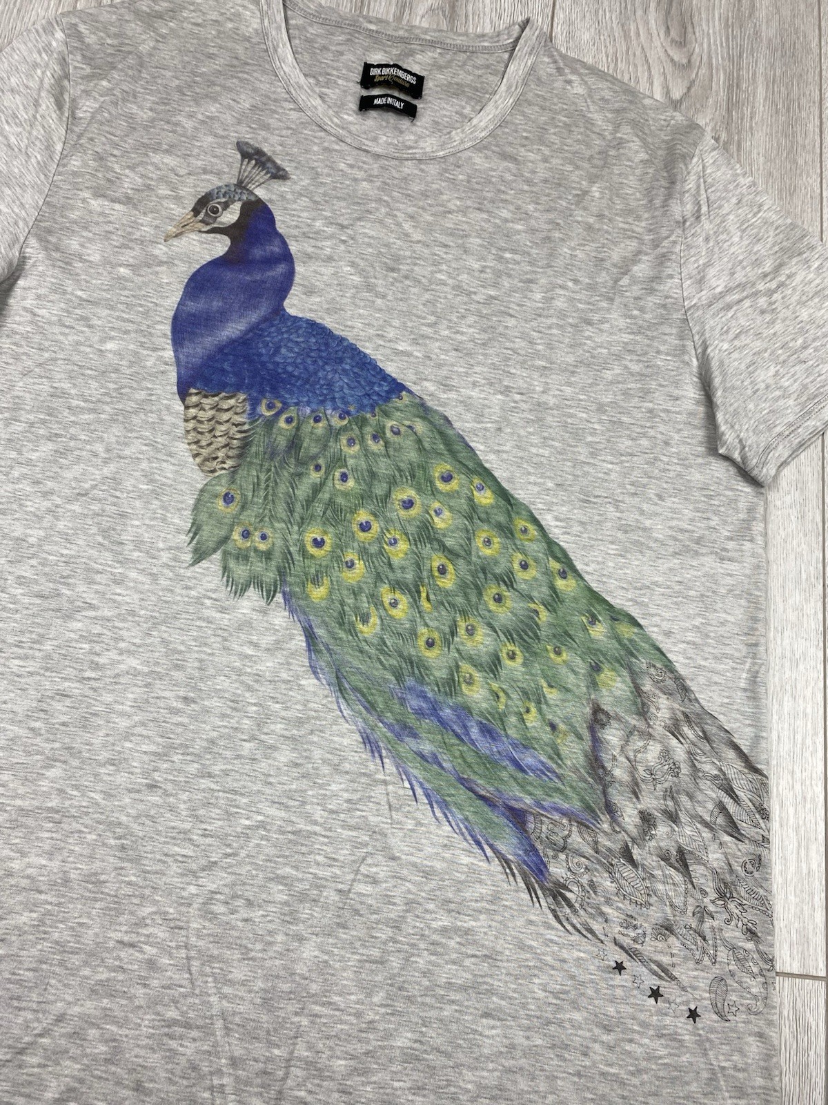 Dirk Bikkembergs Men’s Tee Shirt Print peacock Logo Sport Size M image 2