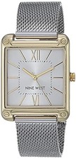 Nine West Women's Japanese Quartz Dress Watch Stainless Steel Strap SilvER NEW