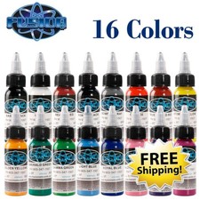 16 Colors Tattoo Ink Set - 1 Oz 30ml/bottle Pigment Kit 3D Makeup Body Art