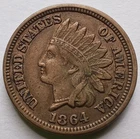 1864 Indian Head Cent Copper-Nickel - VF Details 1C Penny