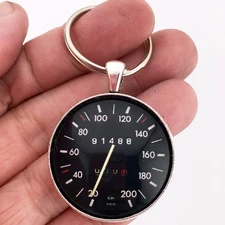 Vintage BMW 200 KPH KM Speedometer  1.2" Diameter Keychain