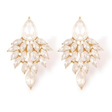 ATIMIGO Rhinestone Cluster Drop Earrings Elegant Crystal Statement Earrings B...