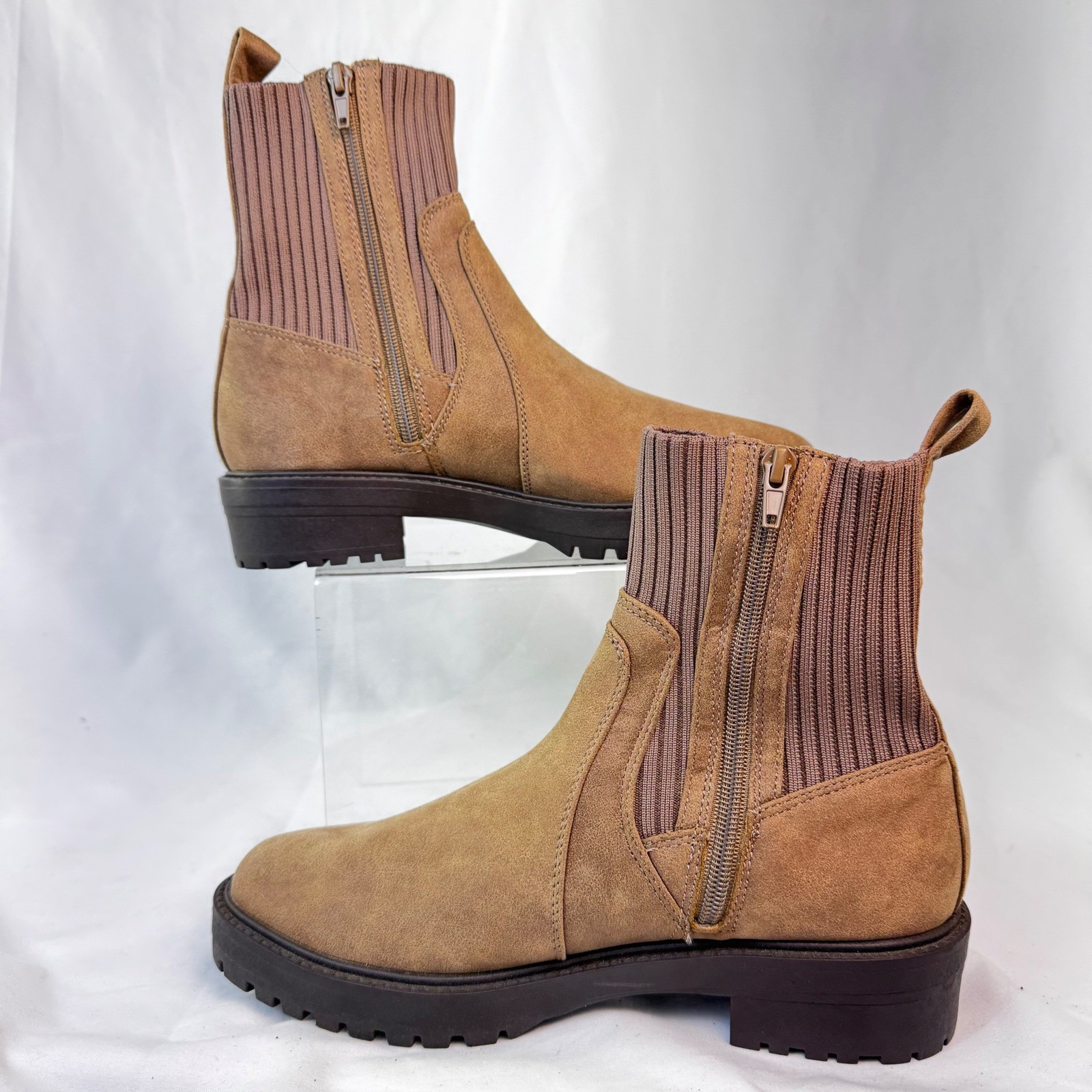 SAOLA Stivaletti donna DV Dolce Vita Orelia taglia 9 marrone suola a strappo zip