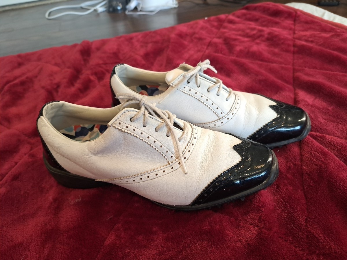 Footjoy LoPro Women's Golf Shoes White Black Leather Softspikes