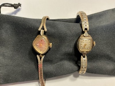 Gruen Wristwatch 15J Ladies Antique Gold Filled, Bulova Ladies Wristwatch