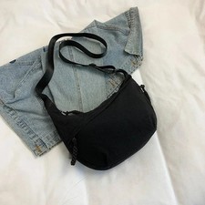 Solid Color Trendy Shoulder Bag Multifunctional Canvas Minimalist Dumpling Bag