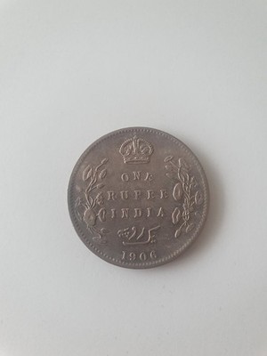 One Rupee 1906 Indien King Edward VII Silber
