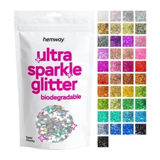 Hemway Biodegradable Bio Eco Friendly Glitter Cosmetic Safe SUPER CHUNKY 1/8"