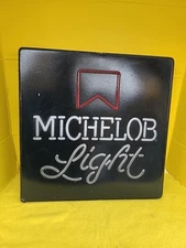 Vintage Michelob Light Square Lighted Beer Sign - Mancave - 18"x 18"
