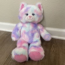 Pastel Swirl Tie-Dye Kitty Build A Bear Plush Cat Pink Purple Blue Toy 16