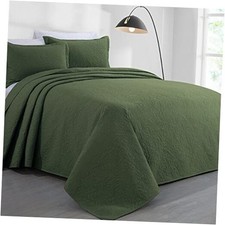 Alaska King 132x 120 Bedspread Coverlet Set, 3 Alaska King 132"x120" Olive