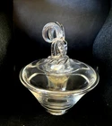 Vintage Signed STEUBEN Ram’s Head Covered Candy Bowl Trinket Bowl Signed