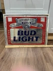Vintage 1995 Anheuser-Busch Genuine Bud Light Beer Mirror Glass Bar Sign ~25x19