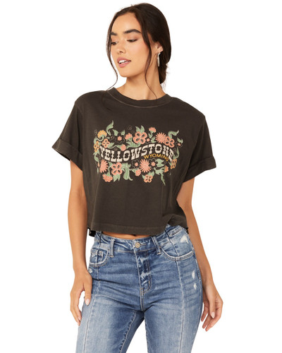 Girl Dangerous Women's Yellowstone Short Sleeve Cropped Graphic Tee - GDBB-4438