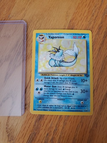 Pokemon WOTC Vaporeon 12/64 Jungle UNLIMITED Holofoil Rare PL*