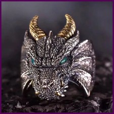 Retro Demon Dragon Siren Ring Domineering Hip Hop Rock Gothic Rings Accessories