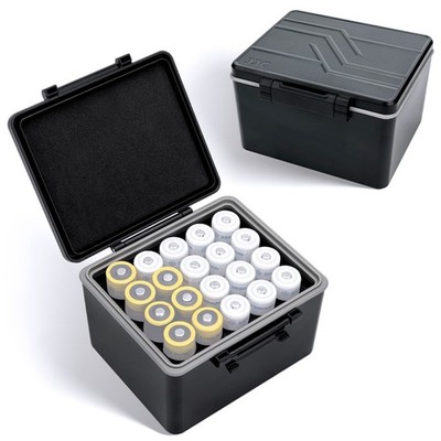 18650 Battery Case Holder for 20 Batteries, Water-Resistant, Shockproof Storage