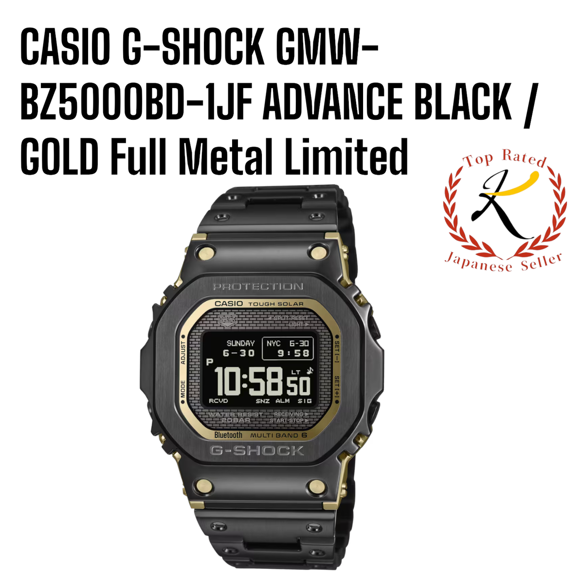 US/DDP】 CASIO G-SHOCK GMW-BZ5000BD-1JF ADVANCE BLACK / GOLD Full