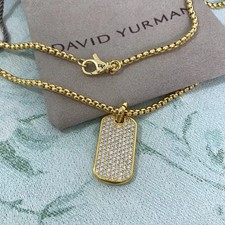 David Yurman 18K Yellow Gold Streamline Tag Necklace