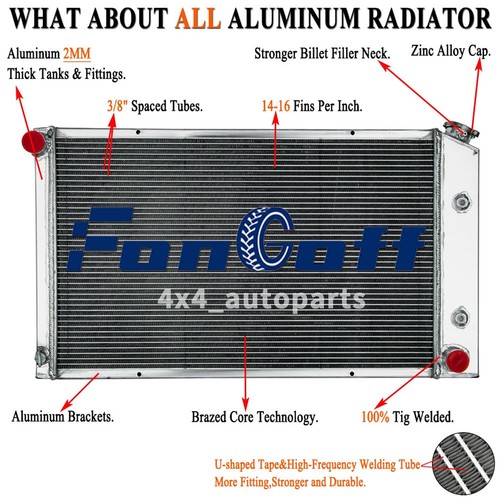 4 Row Aluminum Radiator For 1970-1981 71 72 Pontiac Firebird/Trans Am V8 I6 3.8L