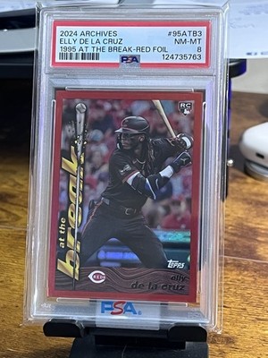 2024 Topps Archives 1995 at the Break Elly de La Cruz #95ATB-3 Red /25 PSA 8