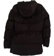 Fabletics Venture Puffer Coat Black Jacket Heavy Detach Hood Sm Full Zip EUC