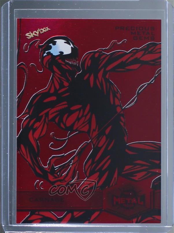 2022 Marvel Metal Universe Spider-Man High Series PMG Red /100 Carnage #118 ob9