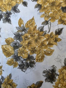 Mid Century Modern Vintage Cotton Fabric c1940-50s Floral Print 