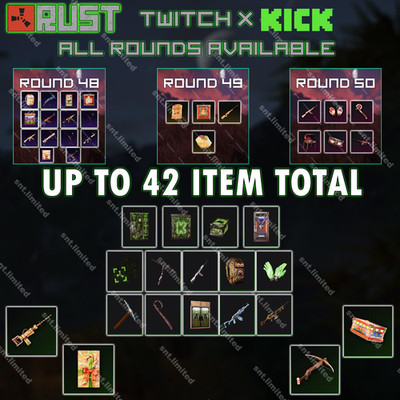 RUST - Kick & Twitch Drops | ALL Available | Up to 42 Item Total | STEAM