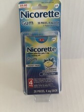 Nicorette 4mg Nicotine Based Stop Smoking Aid - White Ice Mint Pack of 20 Gums 