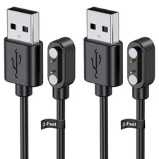 Smart Watch Charger for Letsfit Willful YAMAY VeryFitPro, [ 2-Pack 3-Ft 2pcs 
